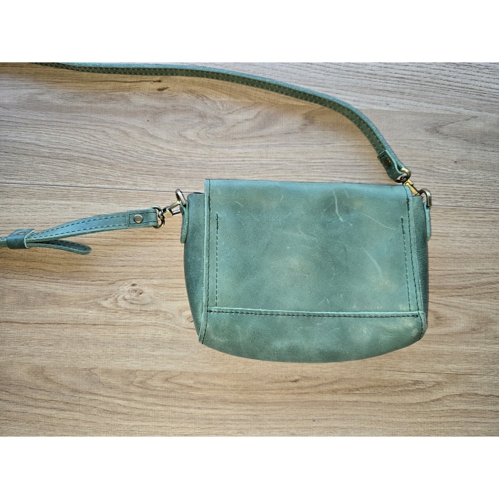 Portland Leather Metro Mini Womens Crossbody Bag Green Minimalist bohemian chic - Picture 2 of 14